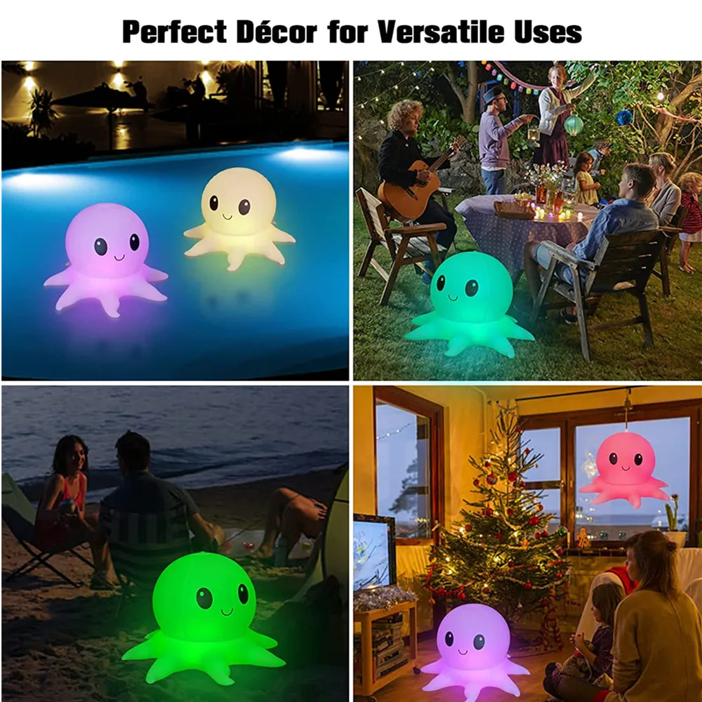 

Solar Floating Pool Lights, Remote Controlled, Colorful Inflatable Ball, Octopus, Swimming Pool, Lawn, Garden, Yard