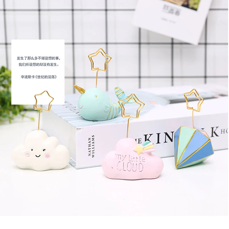 Kawaii metal Photo Clip Wedding Decoration Table Number Holder Name Card Stand Rack Place Card Postcard Office Desk Notes Holder