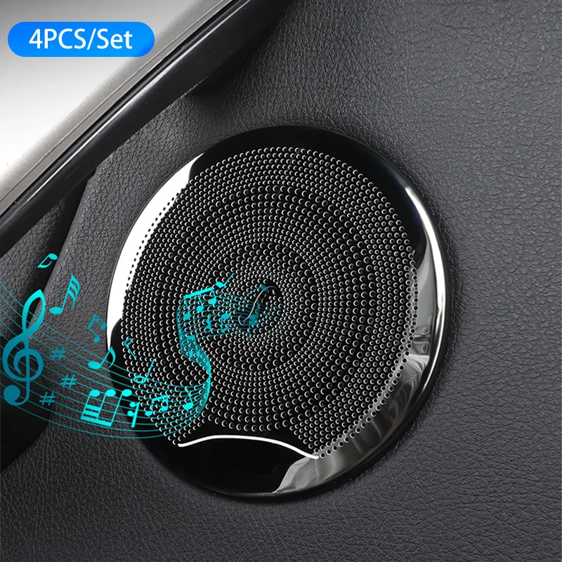 4PCS Stainless Steel Car Door Audio Speaker Cover Frame Protector Sticker For BMW X3 G01 X4 G02 F30 F32 F33 F36 3GT Accessories