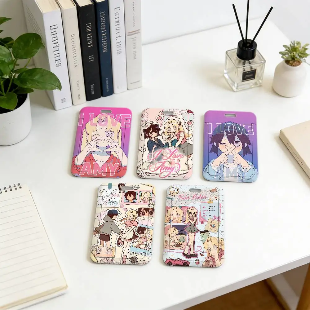 I Love Amy Lee Comfortable Neck Strap Lanyard with Transparent ID Card Holder, Durable Card Cover for Employee Office Badge.