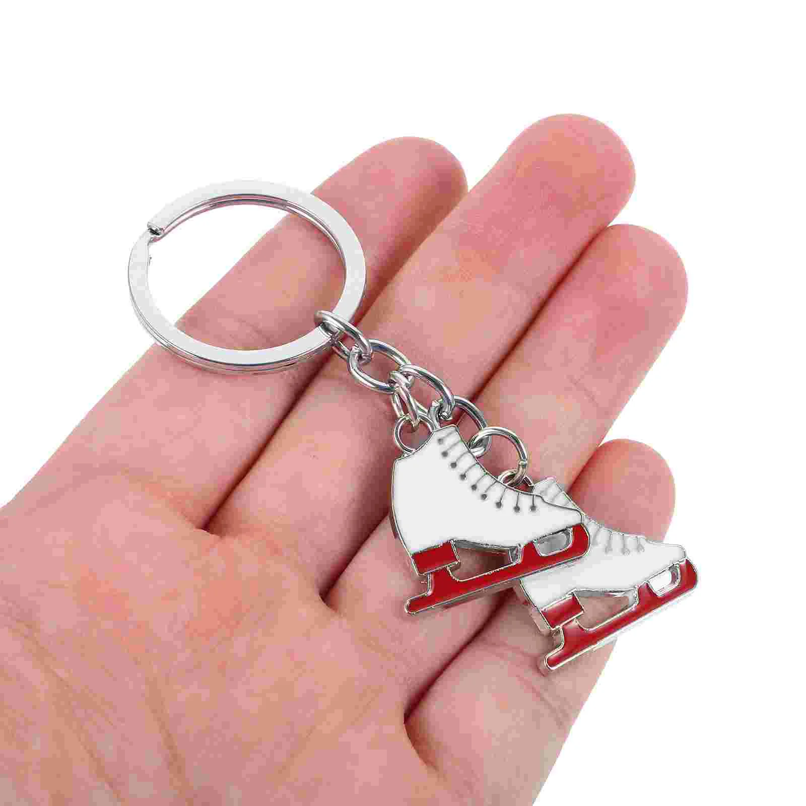 Ice Skating Keychain Skate Ring Portable Zinc Alloy Roller Pattern Backpack Charms