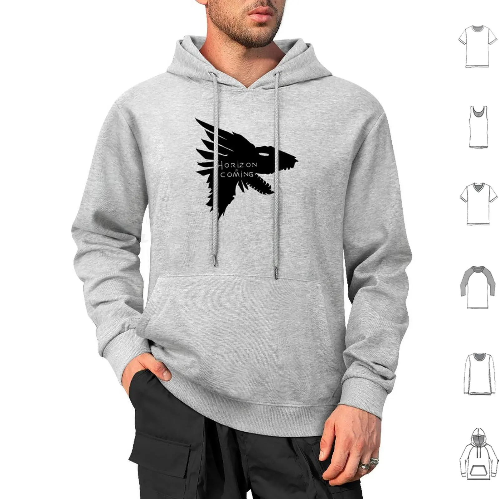 Horizon Is Coming-Black Hoodie cotton Long Sleeve Aloy Horizon Horizon Zero Dawn Game Forbidden West Horizon Forbidden