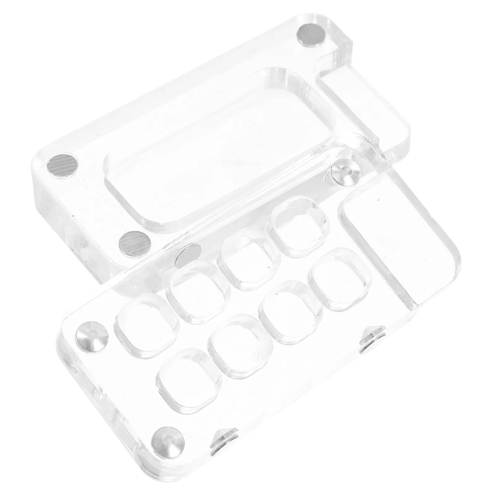

8 Grid Portable Mini Watercolor Palette Transparent Acrylic Paint Box Travel Pocket Mixing Tray Sketchbook Painting Box