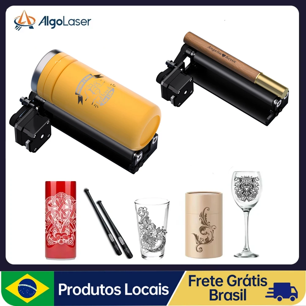 AlgoLaser Hot Sell Laser Engraving Rotary RollerY-aixs 360° Rotating Rotary Roller for 5-100mm Cylindrical Laser Engraver Module
