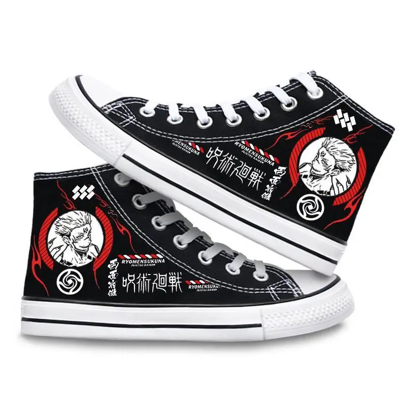 Anime Jujutsu Kaisen Satoru Gojo Men Shoes Vulcanize Canvas Shoes High Top Sneakers Unisex Casual Breathable Platform Shoes Gift