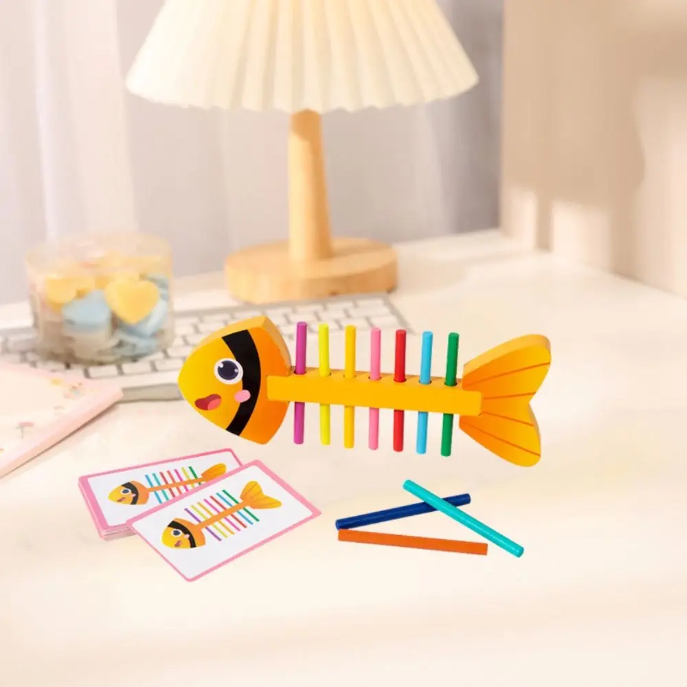 Bâton de correspondance des couleurs en bois, jeux d'équilibre, reconnaissance des couleurs, jouets sensoriels, tri des couleurs, Puzzle, jouet, moteur fin, dessin animé