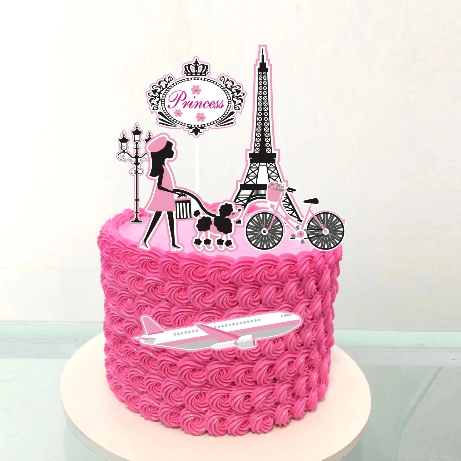 Cake Toppers for Kids, Baking DIY Decor, Perfume, Lipstick, Paris, Eiffel Tower, Kiss Cake Flags, Birthday, Wedding, Bride Party