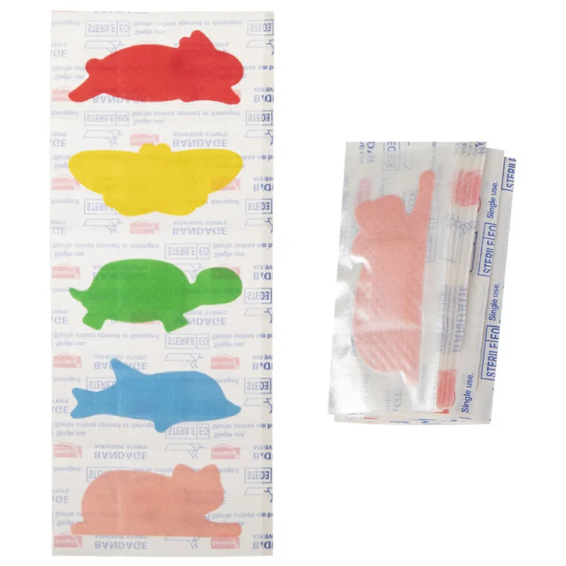 Bandagem de animais impermeável dos desenhos animados para crianças, curativo antibacteriano de emergência, band-aid de primeiros socorros, band-aid para crianças, 120pcs