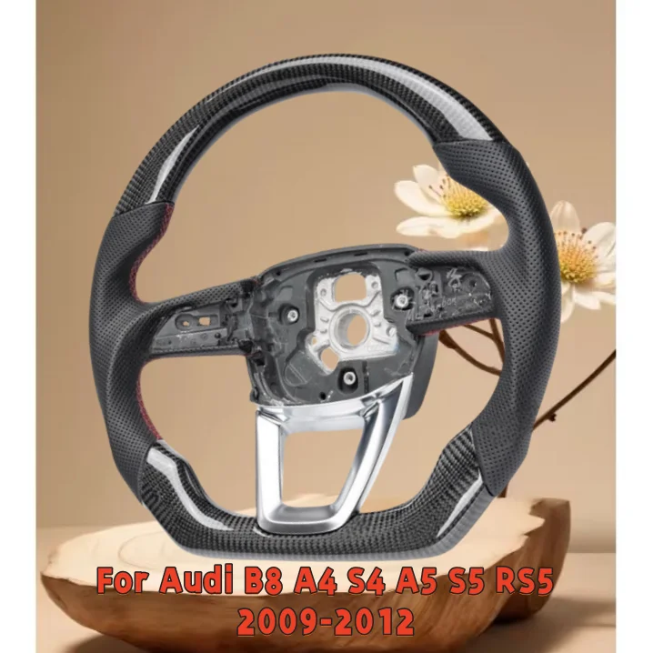 

Car Steering Wheel Custom Made Carbon Fiber Leather For Audi B8 A4 S4 A5 S5 RS5 2009-2012 Car Interior Accessories