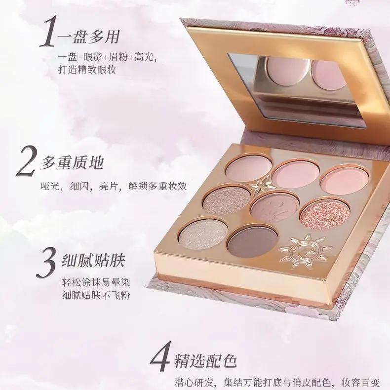 Colorrose Nuova tavolozza di ombretti a 8 colori Ombretto glitterato a lunga durata facile da colorare Matte Pearl Blush Evidenzia palette per trucco