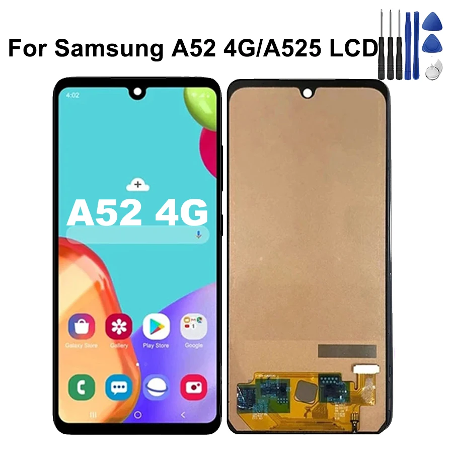 6.5\'\' SUPER AMOLED For Samsung A52 4G Display A525 A525M A525F LCD With Touch Screen Digitizer Assembly With Frame Repair Parts