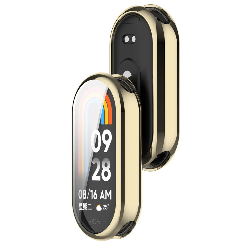 Чехол для часов Xiaomi Mi Band 8, твердый корпус из поликарбоната, закаленное стекло, полное покрытие, защитная пленка для экрана, чехлы из ТПУ, чехол для часов Mi Band 8