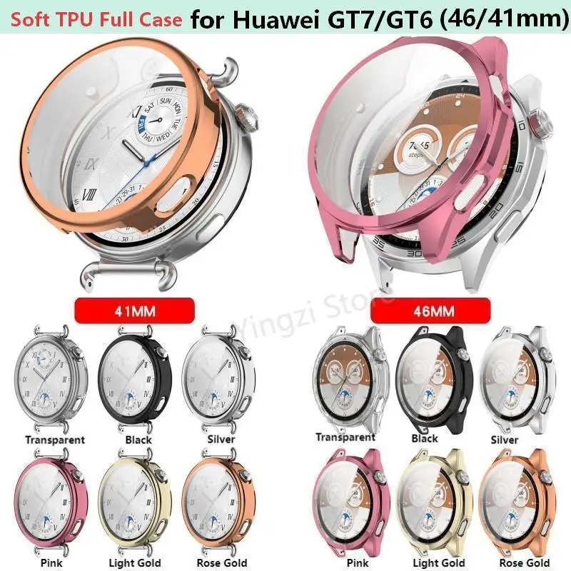 TPU Full Case for Huawei Watch GT7 GT6 46mm 41mm Cover Screen Protector Bumper Shell for Huawei Watch GT 6 Protective Accessori