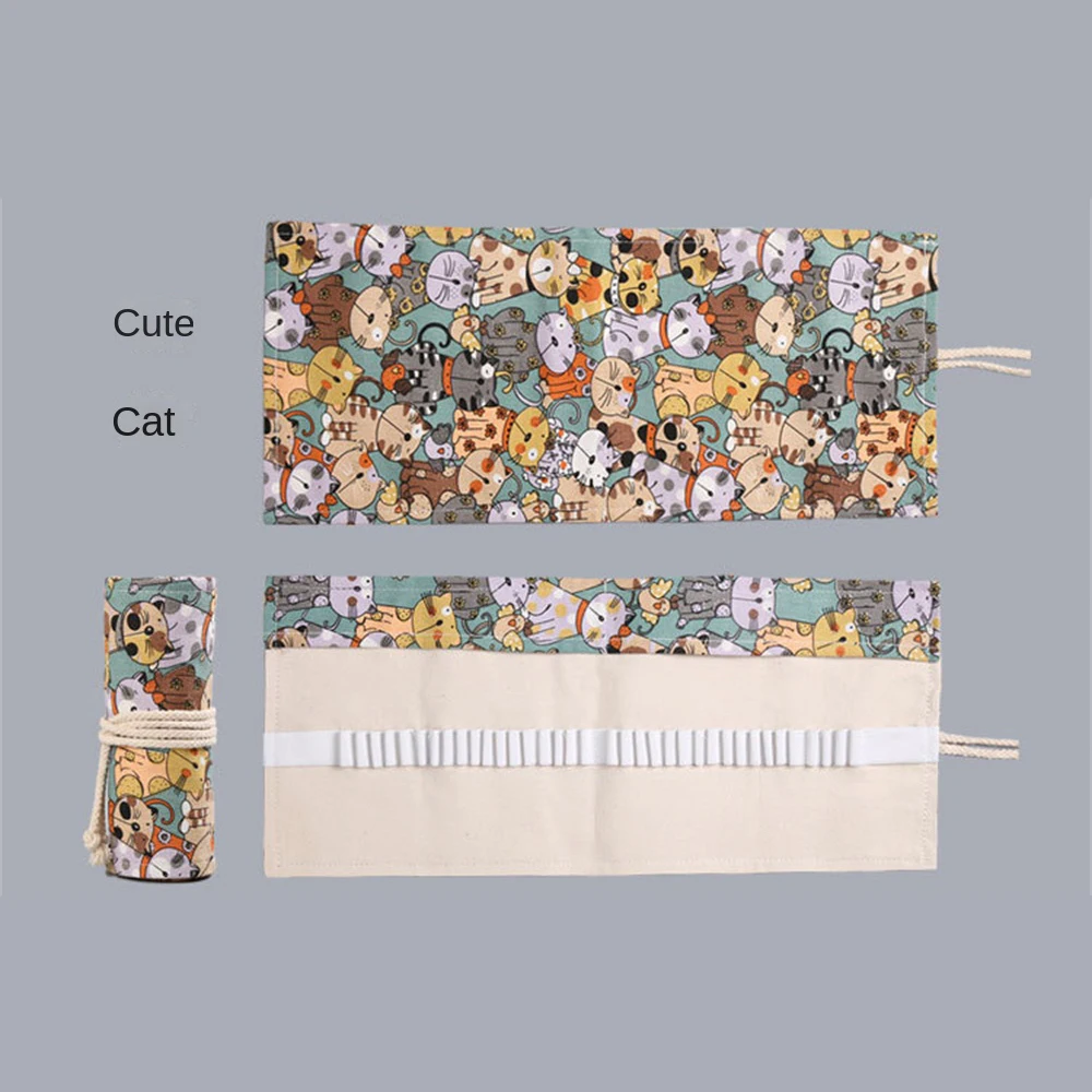 Astuccio per matite Presa elastica Risparmia spazio Borsa portaoggetti Ha molti fori per riporre articoli di cancelleria Scatola per cancelleria Materiale tela Grigio