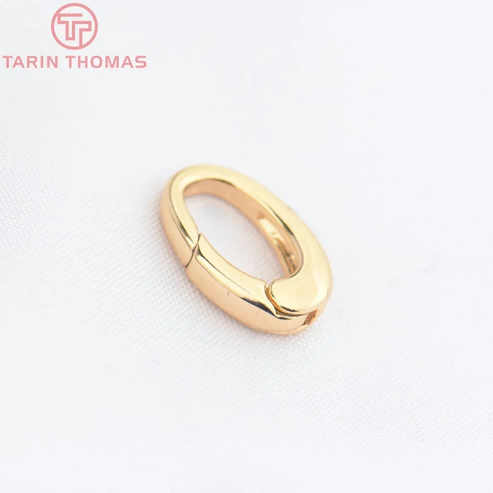 (4713) 4PCS 8x12MM 24K Gold Color Brass Oval Lobster Clasps High Quality DIY Jewelry Making Findings Wholesale