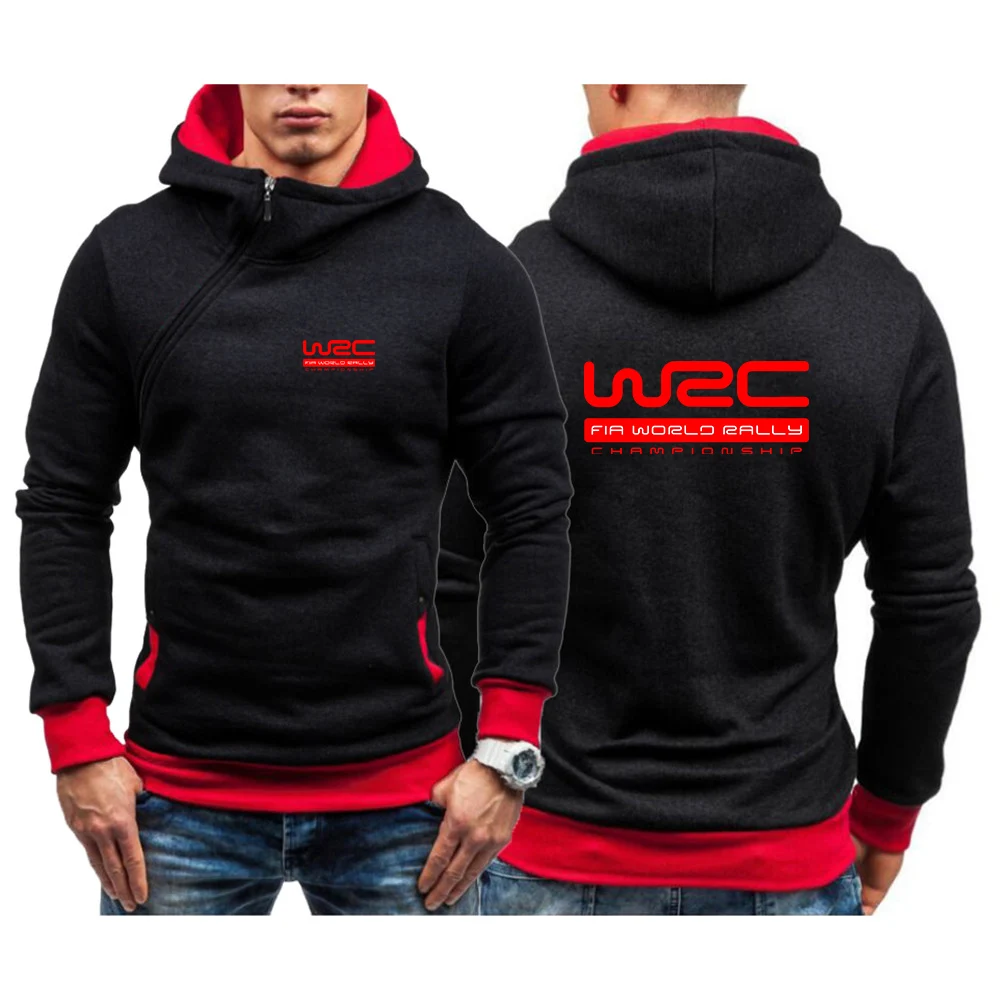 

World Rally Championship WRC Print Spring Autumn New Men Diagonal Zip Hoodie Sweatshirts Popular Sportswear Streetwear Pullovers