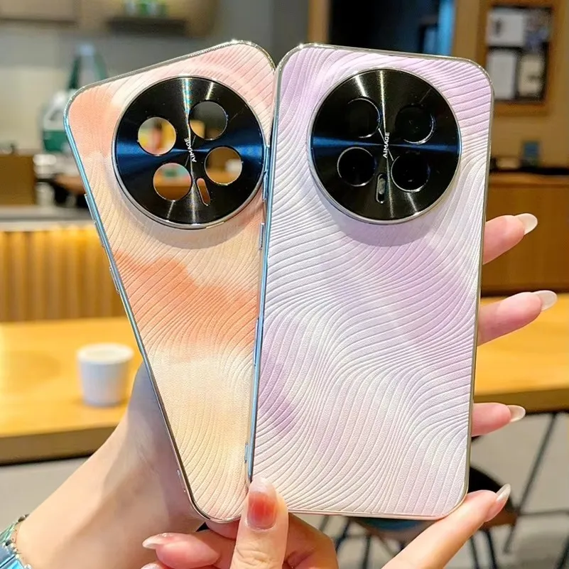 

Luxury Watercolor Painting Plated Border Case For Honor Magic 8 Pro magic 8 7 Pro 6 Honor X9d 300 200 Power GT lens Cover
