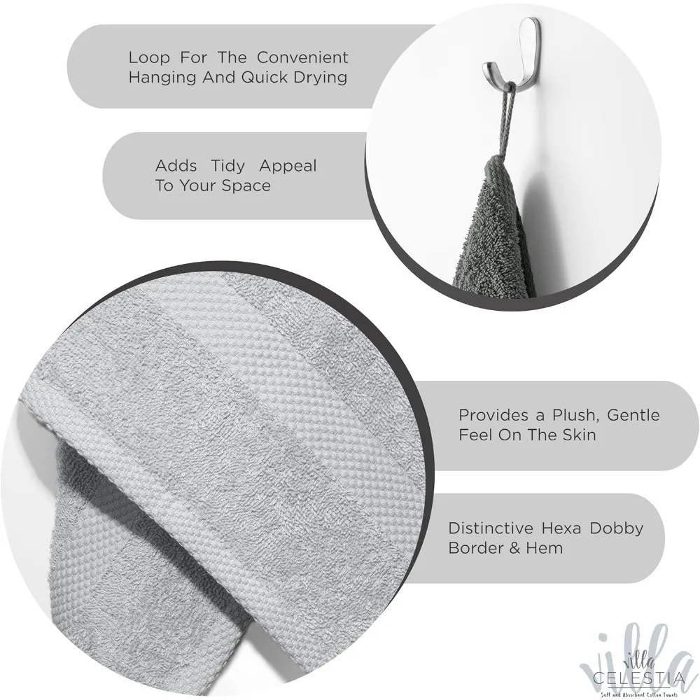 مجموعة مناشف حمام قطنية مستدامة: 18 مناشف حمام، 6 مناشف يد، 8 مناشف - ناعمة ماصة، قطن ممشط يدوم طويلاً #4