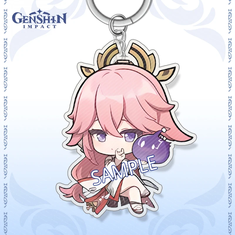 

Anime Genshin Impact Gorou Yae Miko Raiden Shogun Cosplay cute Acrylic student bag keychain Gift ambitus Game