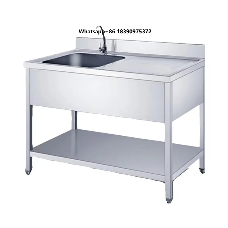 Handmade European Style Commercial Stainless Steel Sink Single Bowl Double Bowls Kitchen Washing Basin for Restaurant Hotel Bar