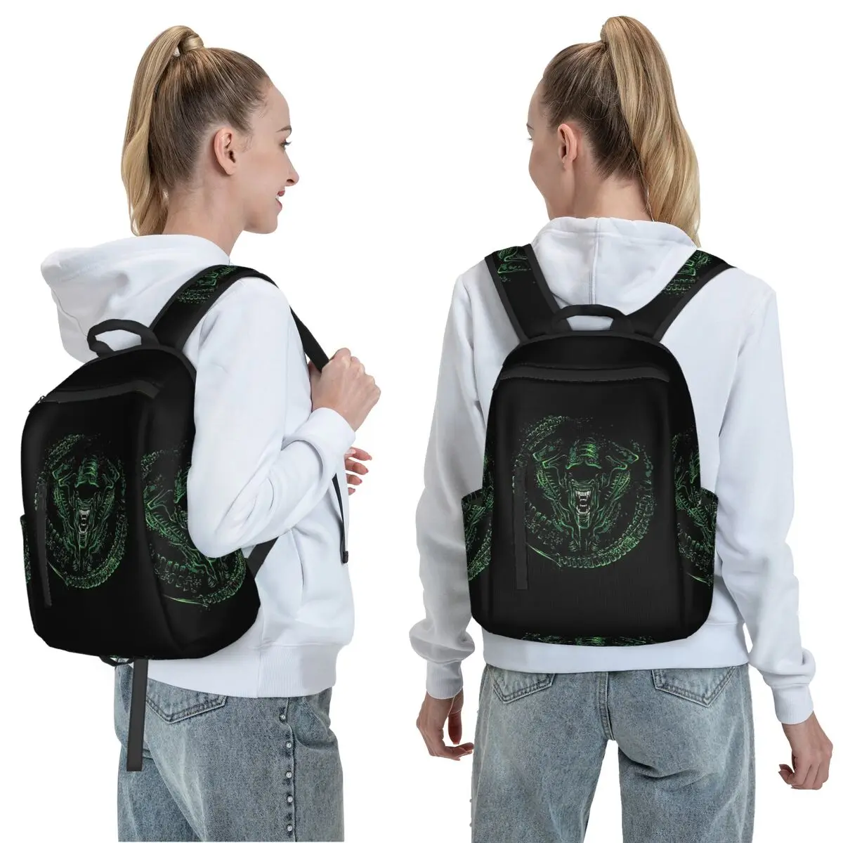 FaceHugger Alien Xenomorph Shoulder Backpack Daypack Large Capacity Kids BookBag School Bag Shoulder Bags for Men Women