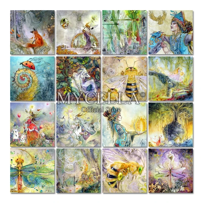 

Watercolor Paintings 5D Diy Diamond Painting Full Mosaic 5d Diy Embroidery Dragonfly And Dense Peak Cross Stitch Fairy Picture