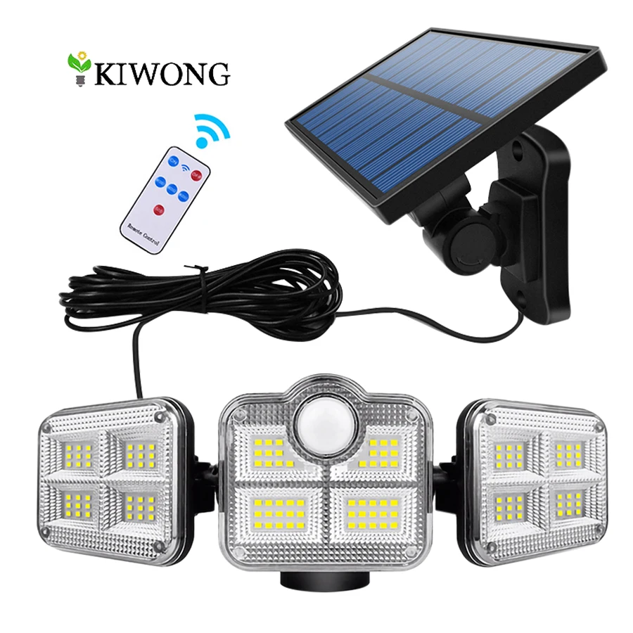 20w Super jasne lampy słoneczne 122/333led IP65 wodoodporna zewnętrzna wewnętrzna lampa słoneczna z regulowaną głowicą szeroki kąt oświetlenia