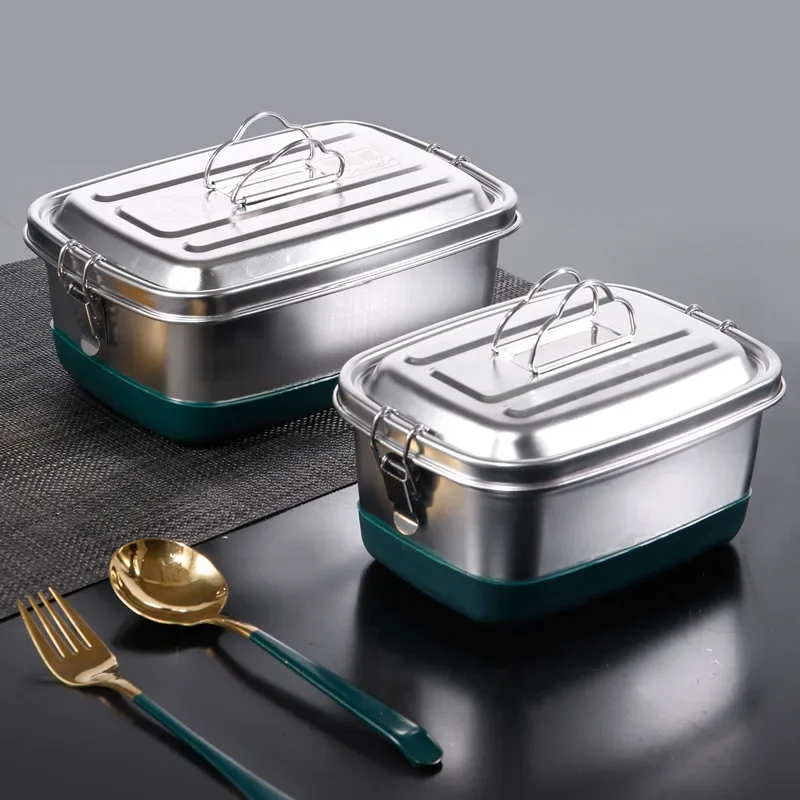 

304 Rvs Bento Lunchbox Draagbare Hermetische Voedsel Opslag Container Lekvrij Picknick Thermische Dozen Voor Kind Kantoor