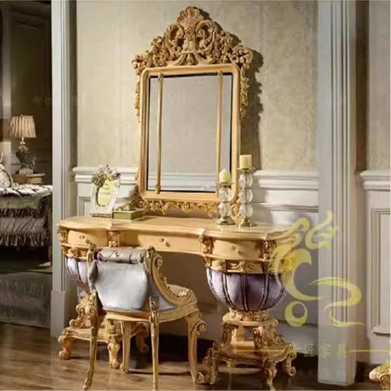 

Modern Large Aesthetic Dressing Table Desk Luxury Set Ladies Dressing Table Nordic Gold Mesa De Maquillaje Home Furniture