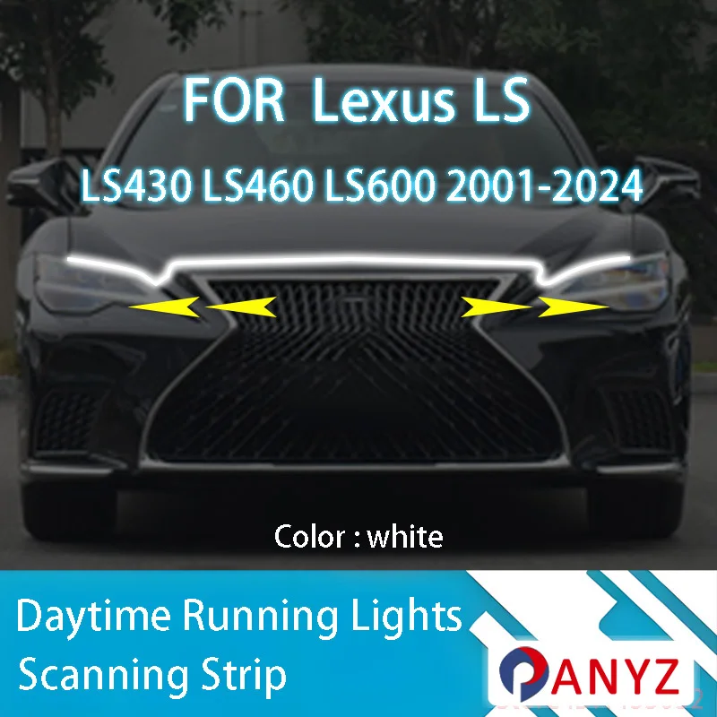 

ДЛЯ Lexus LS LS430 LS460 LS600 2001-2024 светодиодные дневные ходовые огни сканирования капота автомобиля DRL направляющая декоративная лампа окружающего света 12 В