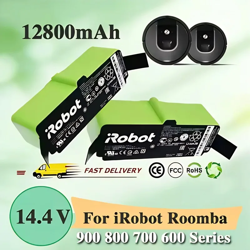 

New 14.4V Replacement 12800mAh Li-ion Battery Compatible with iRobot Roomba 600-900 Series (690/695/960/980)