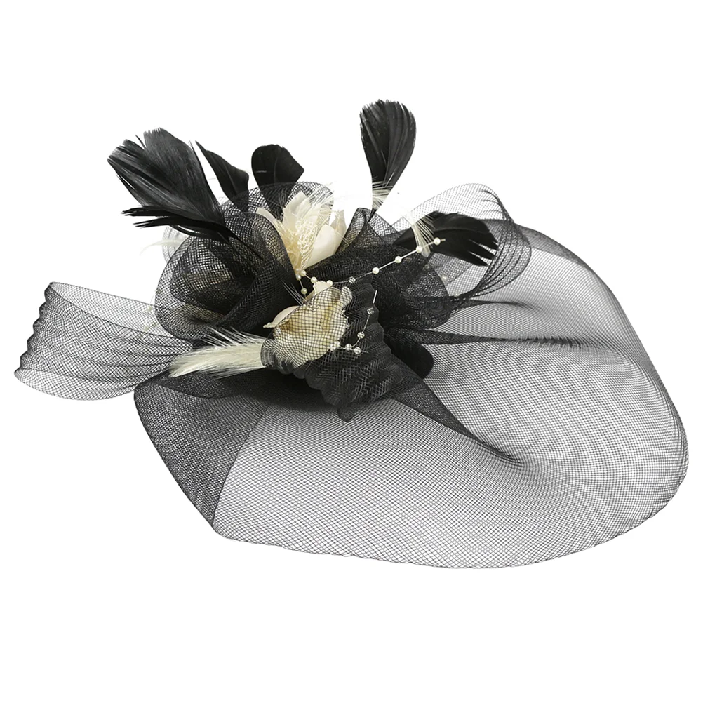 Party Flower Bow Hair Clip Pin Elegant Feather Headdress Barrettes Headwear Accessories Optional Clasp Creative