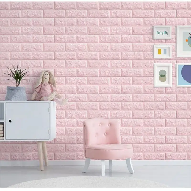 3MM 10/20PCS Self-adhesive 3D Brick Wallpaper PE Foam Wall Panels Stickers Waterproof Wallpaper Home Decoration