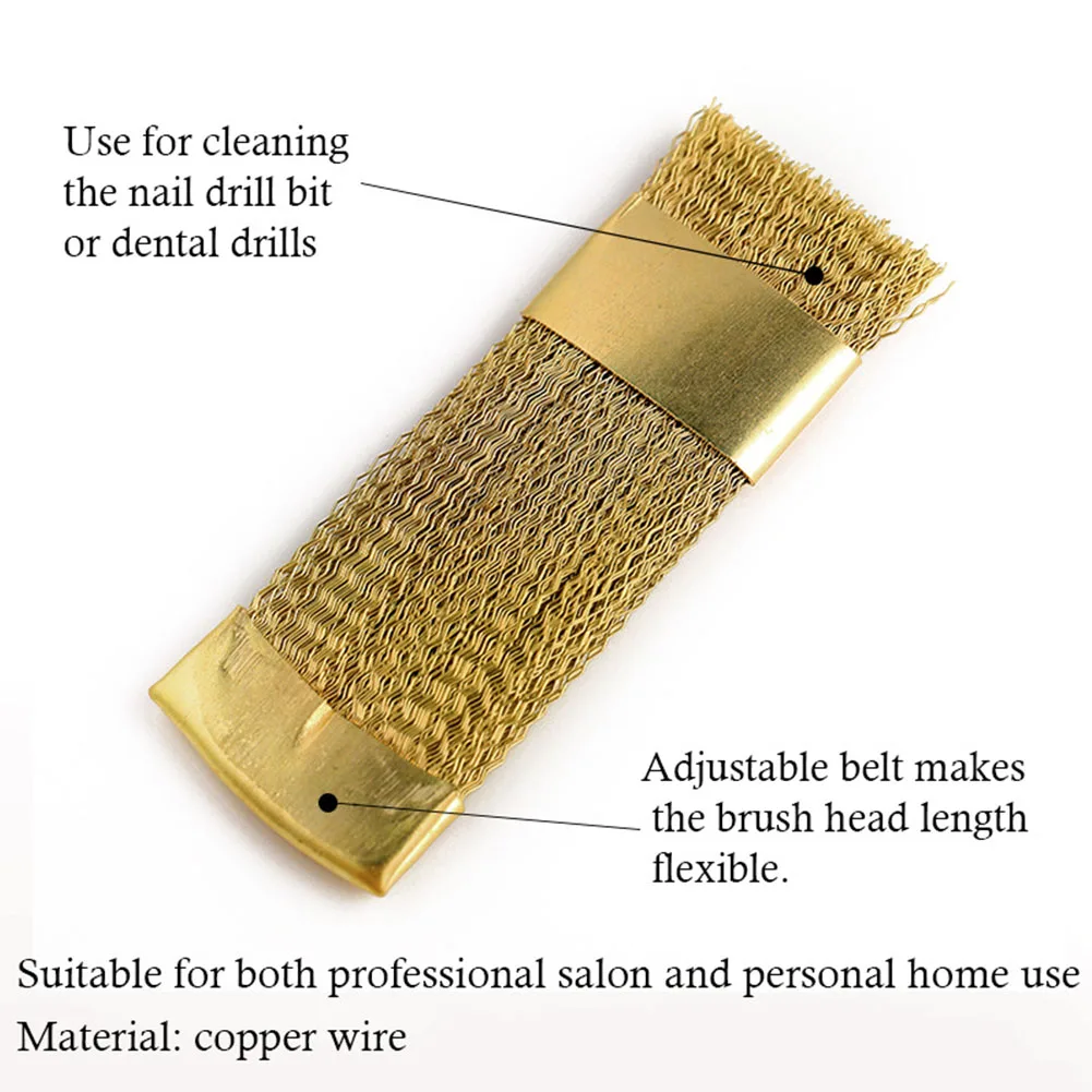 Dental Bur Cleaning Brass Wire Brush Nail Drill Bits Cleaning Brush Copper Wire Brushes Files Stand Cleaning Tool Gold Dentisty