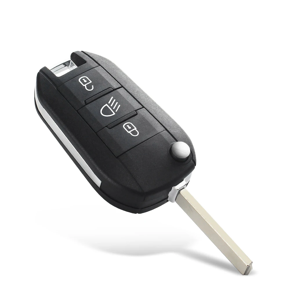 KEYYOU obudowa pilota bez kluczyka do Peugeot 208 2008 301 308 508 5008 RCZ do Citroen c-elysee C4-Cactus reflektor środkowy 3 przyciski