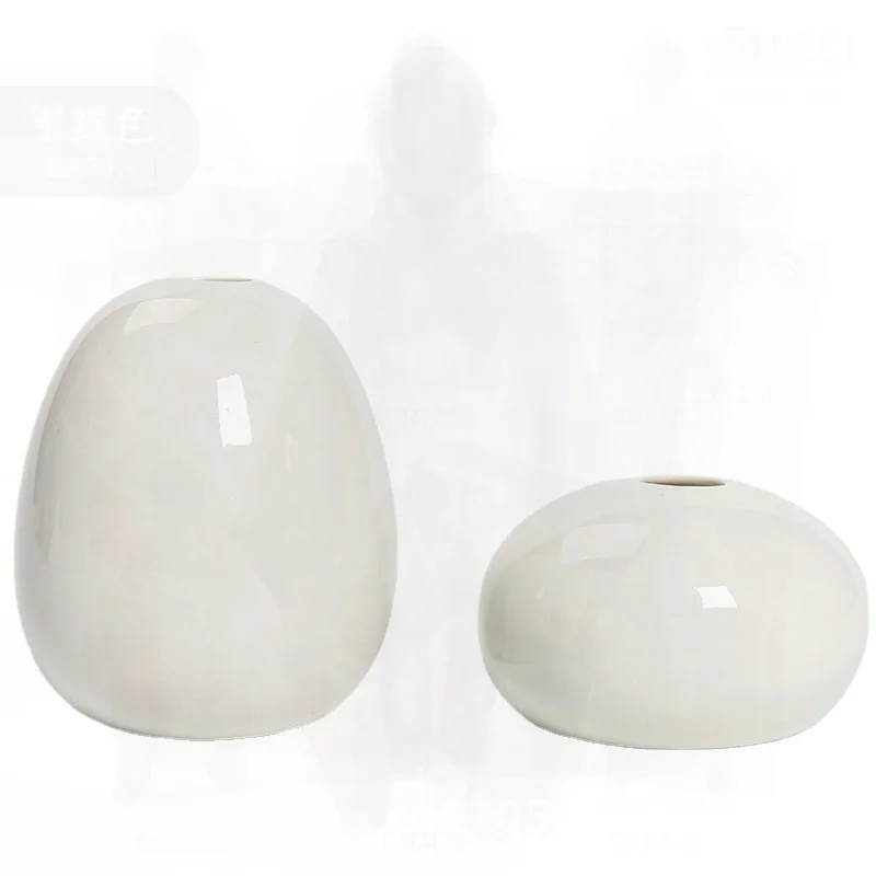 

Современная керамическая ваза в европейском стиле, маленькая свежая белая вставка из сушеных цветов, домашний декор, художественное украшение ручной работы для гостиной