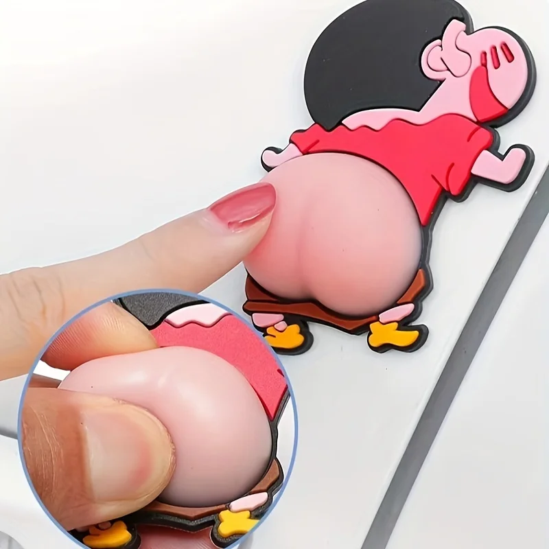 1 Pair Cute Cartoon Fart-Themed Car Door Bumper Guards & Rearview Mirror Scratch Protector - Durable Pvc,