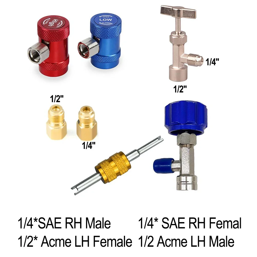 

R1234yf для набора быстроразъемных соединений HVAC с двусторонним инструментом сердечника клапана, предназначенным для эффективной зарядки и предотвращения утечек