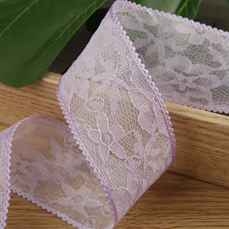 9 Yards Double Layer Ribbon Lace Edge Ribbon 38MM For Hair Bows DIY Crafts Handmade Accessories