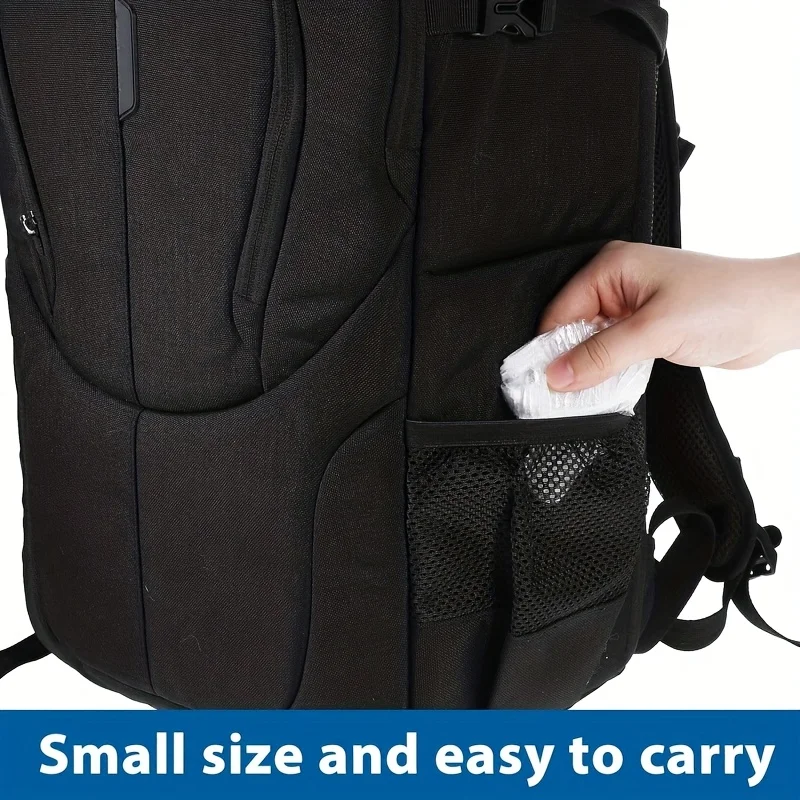 30pcs Pack Disposable Backpack Rain Covers Suitable for Outdoor, Elastic Fit Cover with Elastic Bands