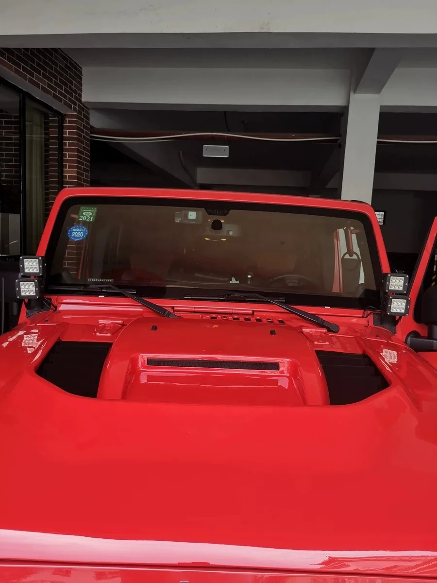 for 2007-2018 Jeep Wrangler Rubicon JK JKU heat extract Vented Fiberglass Hood