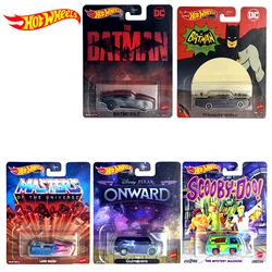 Original Hot Wheels Entertainment Culture Anime Movie Batman Iron Bottom Car Kids Toys Boys Alloy Premium Set Models Acessories