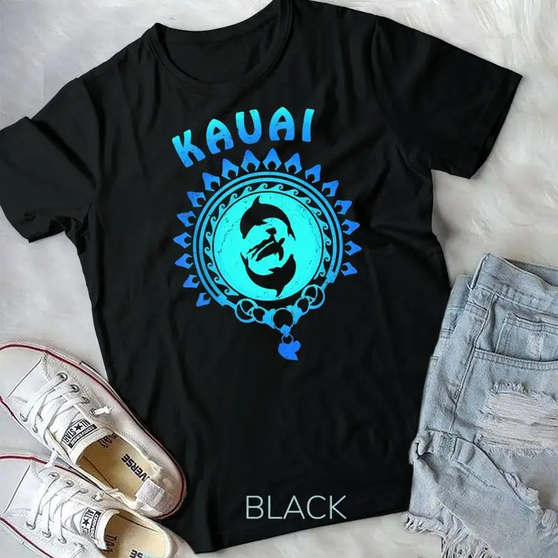 

Dolphins and Sea Turtle Polynesian Kauai Unisex T shirt
