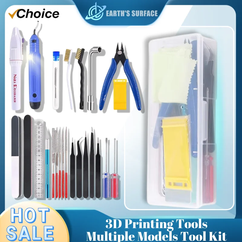 

3D Printing Tools Multiple Models 3D Printer Tool Kit Trimming Knife Scraper Cleaning Needle Tweezers Pliers Deburring Kit