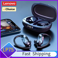 Original Lenovo LP75 TWS Bluetooth V5.3 Headphones Wireless LED Digital Display Earphones Noise Reduction Waterproof Headset New