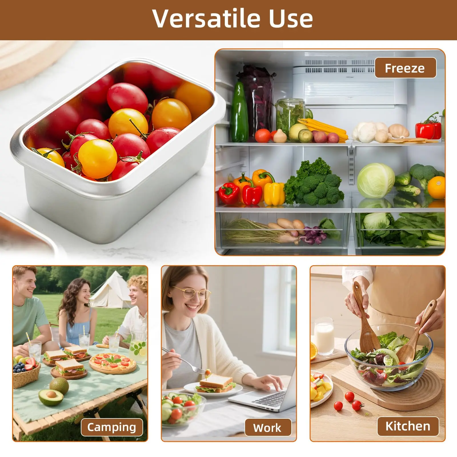 316 Stainless Steel Fresh-keeping Box with Exhaust Valve LFGB Certified Fruit Fresh-keeping Fridge Box Good Airtight Container - view 4
