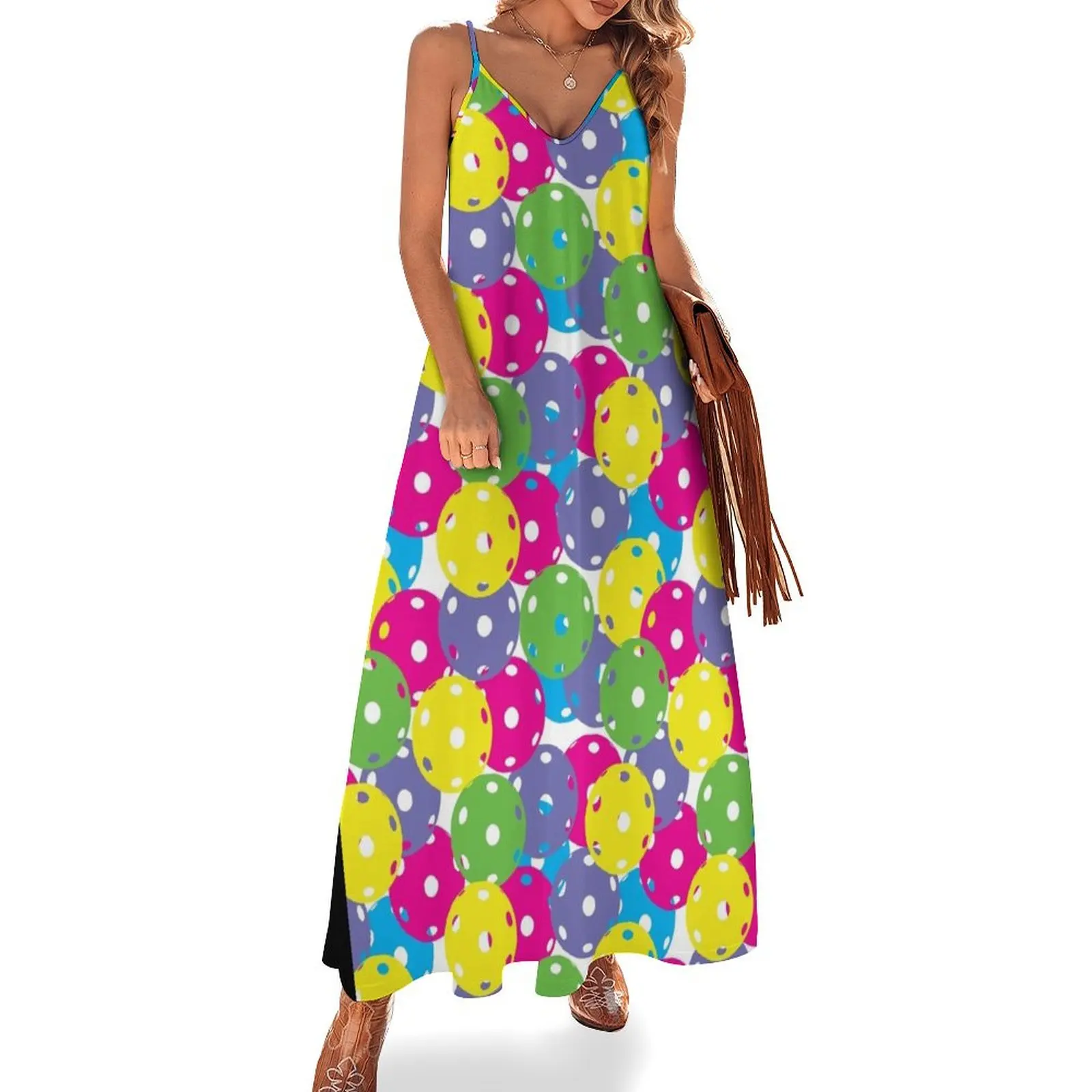 

Pickleball Balls Mix - colorful pattern Sleeveless Dress Women's skirt Women's summer dresses Dress for girls
