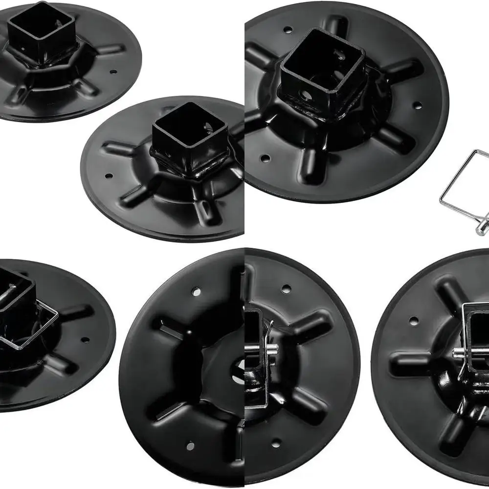 Qty (2) 362486 Replacement Rear Jack Foot Pad with Attachment Pins,9" Diameter, Fits 2" I. D. Spuare Tube Compatible with LC Hal