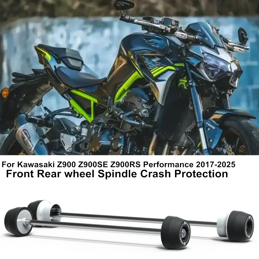 Motorcycle Front & Rear Axle Fork Crash Sliders Wheel Protection For Kawasaki Z900 Z900SE Z900RS Performance 2017-2025