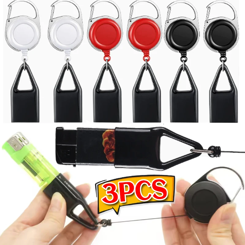 Anti-Loss Lighter Retractable Keychain Protective Sleeve Holder Keychain Safe Stash Easy-to-pull Buckle Rope Elastic Keychain